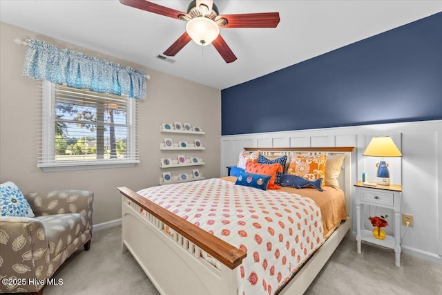 1484 Rays Bridge Rd, Whispering Pines, NC 28327 - bedroom with carpet and a ceiling fan