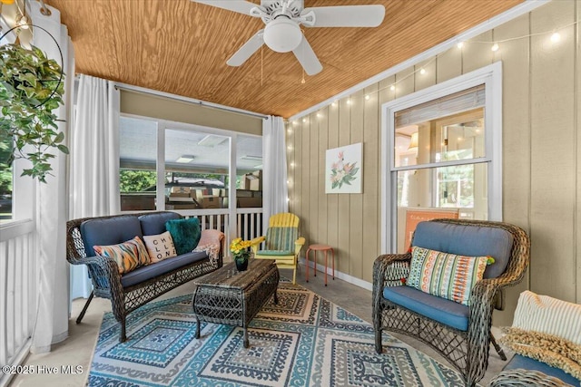 1484 Rays Bridge Rd, Whispering Pines, NC 28327 - sunroom / solarium with ceiling fan and an outdoor living space