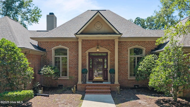 7006 Club House Dr, New Bern, NC 28562 - property entrance with brick siding and crawl space