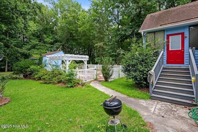 5025 Netherwood Rd, Rocky Mount, NC 27803 - view of yard with a pergola