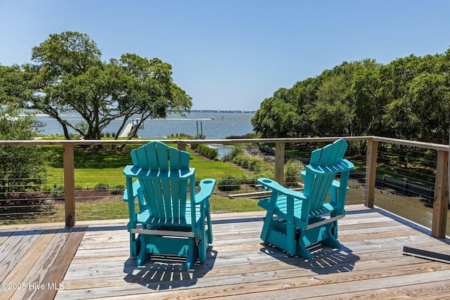 210 Upchurch Dr, Newport, NC 28570 - deck featuring a water view