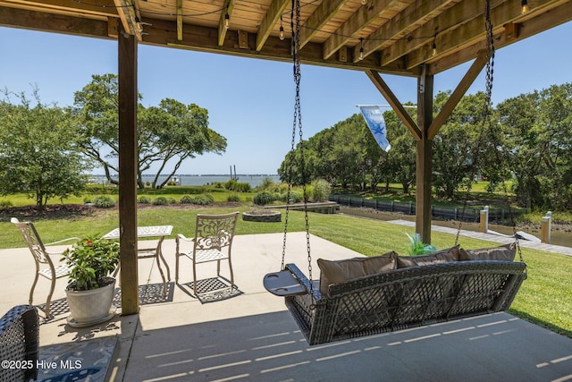 210 Upchurch Dr, Newport, NC 28570 - view of patio featuring a water view