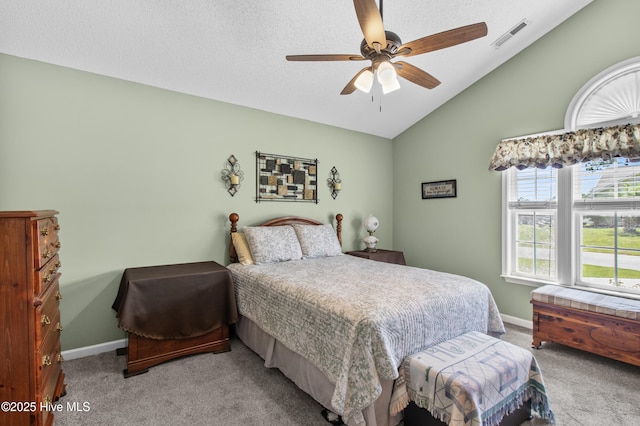 4399 Owendon Dr, Shallotte, NC 28470 - bedroom with carpet flooring, vaulted ceiling, and a ceiling fan