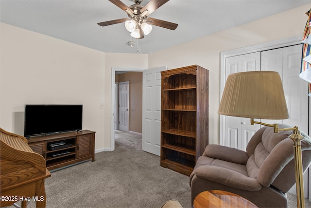 4399 Owendon Dr, Shallotte, NC 28470 - living room with carpet and ceiling fan