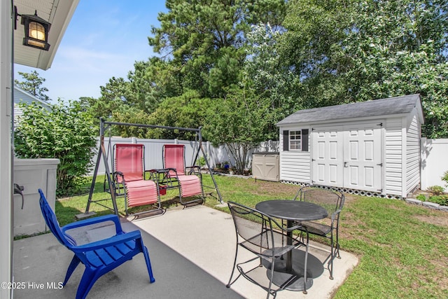 4399 Owendon Dr, Shallotte, NC 28470 - fenced backyard with a shed and a patio area