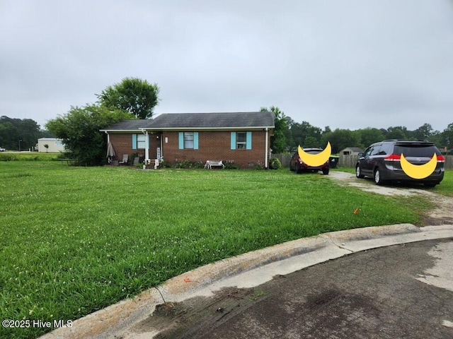 300 Morningside Dr, Vanceboro, NC 28586 - ranch-style home with brick siding and a front lawn