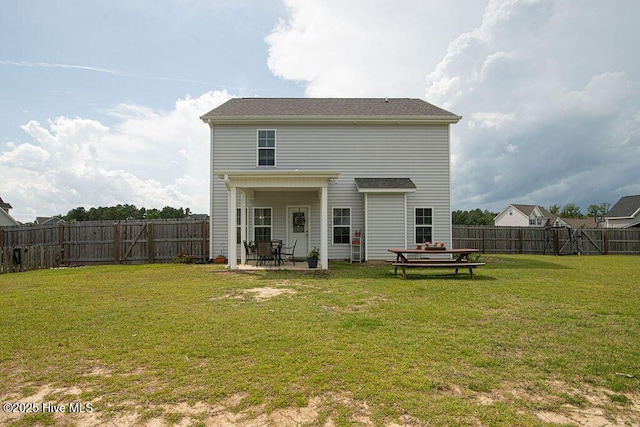 103 Baymeade Ct, Peletier, NC 28584 - back of house with a fenced backyard and a patio