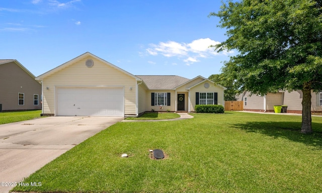 2950 Judge Manly Dr, New Bern, NC 28562 - ranch-style home with an attached garage, driveway, and a front yard