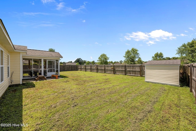 2950 Judge Manly Dr, New Bern, NC 28562 - fenced backyard with a sunroom and a storage shed