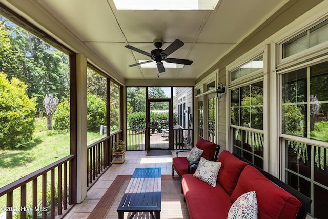 90 Shadow Creek Ct, Pinehurst, NC 28374 - sunroom featuring a ceiling fan and an outdoor hangout area