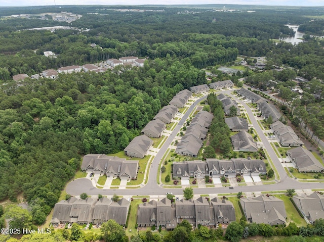 90 Shadow Creek Ct, Pinehurst, NC 28374 - aerial overview of property's location with a heavily wooded area and nearby suburban area