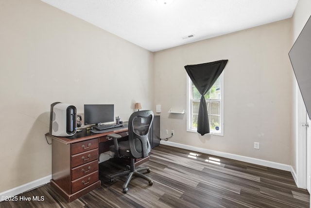 110 Whiteleaf Dr, Jacksonville, NC 28546 - office area with dark wood-style floors and baseboards
