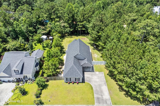 110 Whiteleaf Dr, Jacksonville, NC 28546 - view from above of property with a heavily wooded area