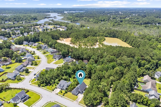 110 Whiteleaf Dr, Jacksonville, NC 28546 - aerial view of property and surrounding area featuring a nearby body of water and nearby suburban area