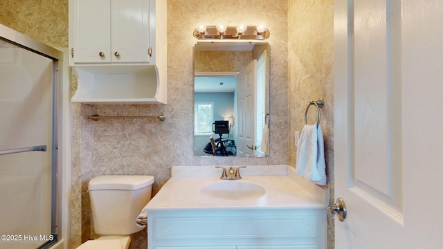 5410 Trade Winds Rd, New Bern, NC 28560 - full bathroom with a shower with door and vanity