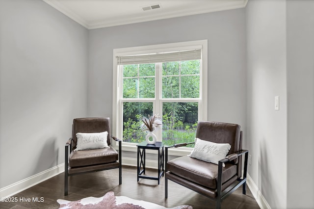 2233 Whiskey Branch Dr, Wilmington, NC 28409 - sitting room with ornamental molding and wood finished floors