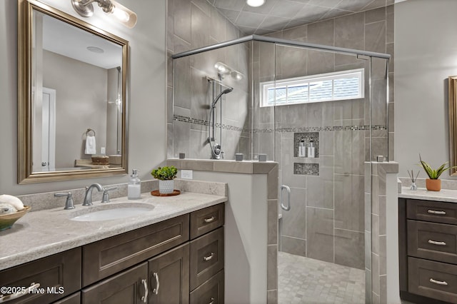 2233 Whiskey Branch Dr, Wilmington, NC 28409 - bathroom featuring vanity and a stall shower