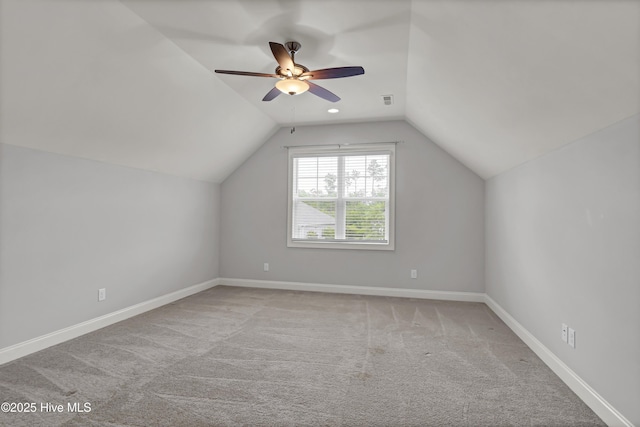 2233 Whiskey Branch Dr, Wilmington, NC 28409 - bonus room featuring carpet flooring, vaulted ceiling, and ceiling fan
