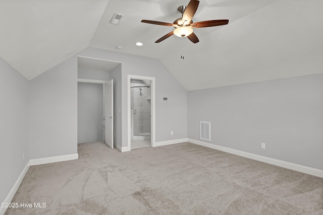 2233 Whiskey Branch Dr, Wilmington, NC 28409 - bonus room featuring ceiling fan, vaulted ceiling, and carpet