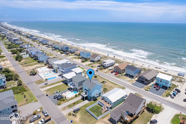 1726 W Beach Dr, Oak Island, NC 28465 - aerial perspective of suburban area with expansive beach