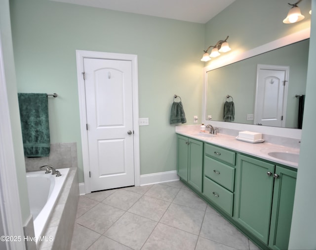 4875 Frasier Cir, Shallotte, NC 28470 - full bath featuring double vanity, a bath, and tile patterned floors