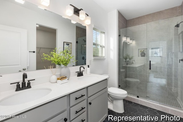 1664 Greenside Ct SW Unit 77, Ocean Isle Beach, NC 28469 - bathroom with double vanity and a shower stall