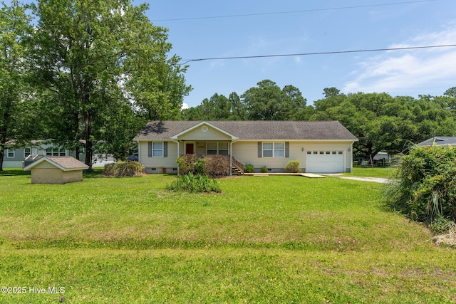 1901 Hess St, Wilmington, NC 28411 - ranch-style house featuring an attached garage, crawl space, driveway, and a front lawn