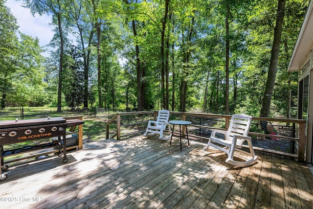 120 Croatan Ln, New Bern, NC 28562 - wooden deck featuring a fenced backyard and grilling area