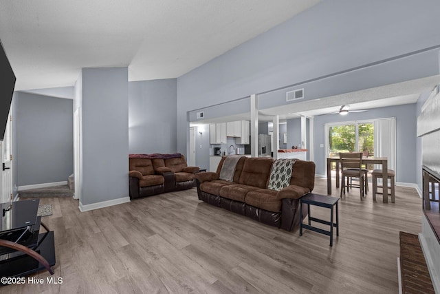120 Croatan Ln, New Bern, NC 28562 - living area featuring light wood finished floors and ceiling fan
