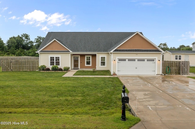 500 Perth Ct, Hubert, NC 28539 - view of front facade featuring a garage, concrete driveway, and roof with shingles