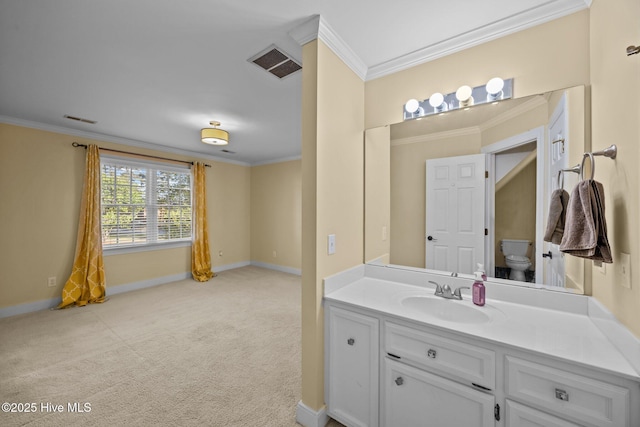 3902 Kipling Ct, Greenville, NC 27834 - bathroom featuring vanity and crown molding