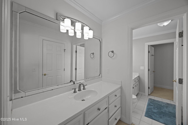 3902 Kipling Ct, Greenville, NC 27834 - full bathroom with vanity, crown molding, and tile patterned flooring