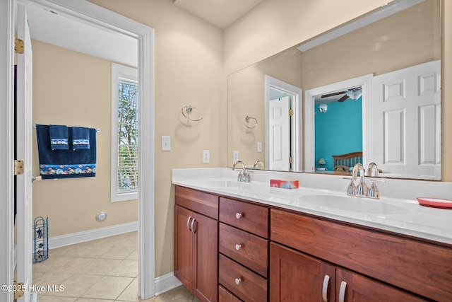 9406 Voyagers Way, Wilmington, NC 28412 - full bath featuring double vanity and tile patterned floors