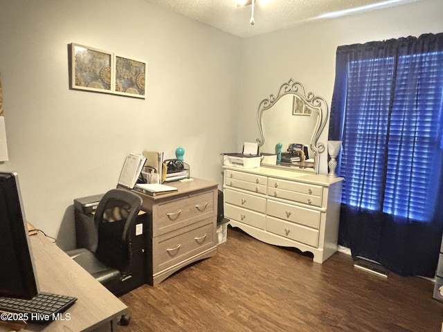 103 Jay Trl, Murfreesboro, NC 27855 - office area with dark wood finished floors and a textured ceiling