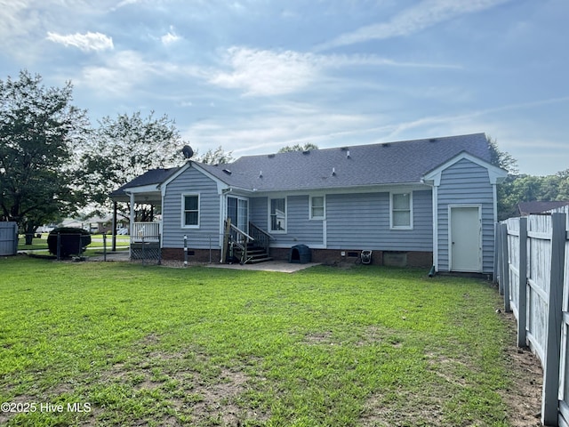 103 Jay Trl, Murfreesboro, NC 27855 - back of house featuring entry steps and roof with shingles