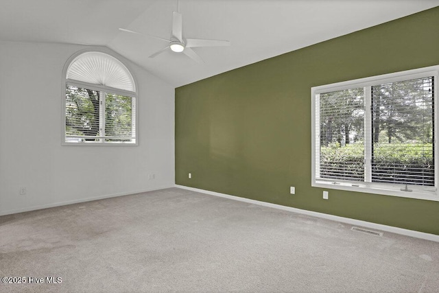 108 Sound View Dr, Hampstead, NC 28443 - carpeted spare room featuring ceiling fan and lofted ceiling