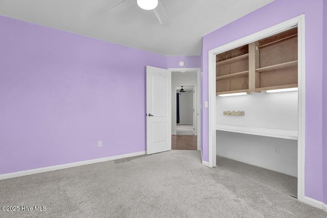 108 Sound View Dr, Hampstead, NC 28443 - unfurnished bedroom with carpet flooring, ceiling fan, and a closet