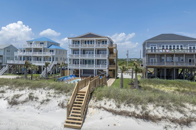 1326 New River Inlet Rd, North Topsail Beach, NC 28460 - back of house with stairway