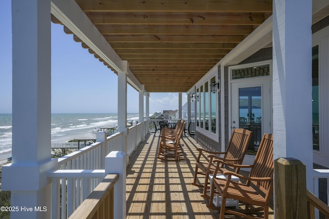 1326 New River Inlet Rd, North Topsail Beach, NC 28460 - balcony with view of water and beach