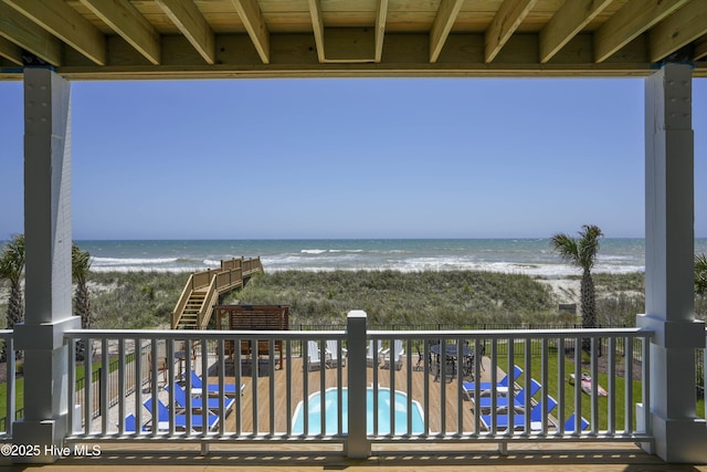 1326 New River Inlet Rd, North Topsail Beach, NC 28460 - balcony with view of water and beach