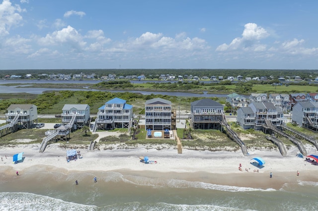 1326 New River Inlet Rd, North Topsail Beach, NC 28460 - drone / aerial view of waterfront with a beach