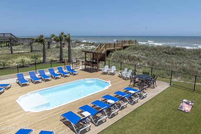 1326 New River Inlet Rd, North Topsail Beach, NC 28460 - community pool featuring a deck with water view