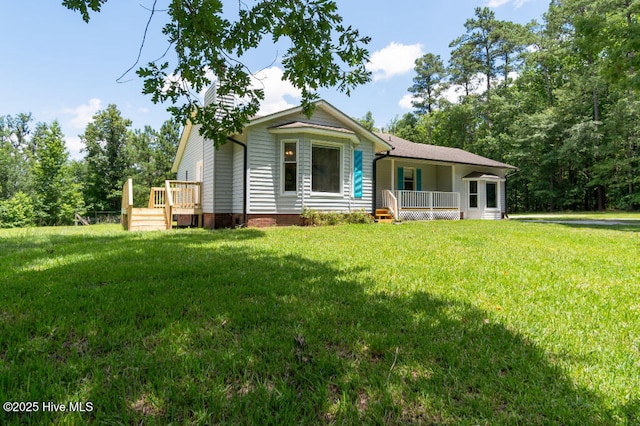 5025 NC Highway 55 E, New Bern, NC 28560 - view of front of property with covered porch and a front lawn