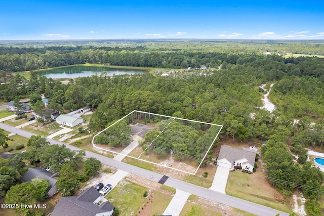 383 Red Fox St NW, Shallotte, NC 28470 - aerial overview of property's location featuring property parcel outlined and a large body of water