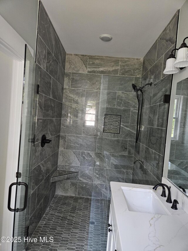 7151 Dale Ave SW, Ocean Isle Beach, NC 28469 - full bath with a stall shower and vanity