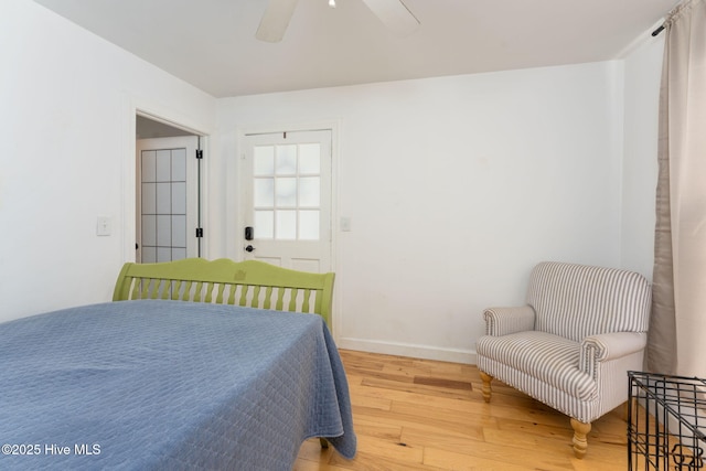 429 Tanbridge Rd, Wilmington, NC 28405 - bedroom with wood finished floors and ceiling fan