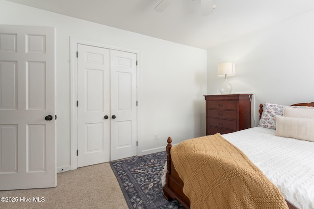 429 Tanbridge Rd, Wilmington, NC 28405 - bedroom with a closet, carpet floors, and ceiling fan