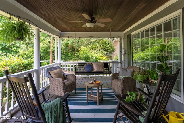 429 Tanbridge Rd, Wilmington, NC 28405 - deck with a ceiling fan
