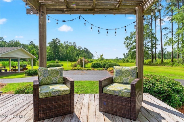 deck with a pergola