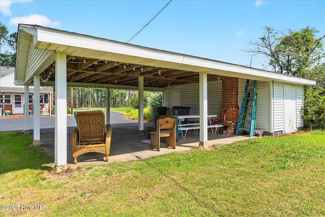 view of patio with a carport